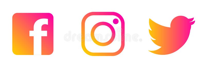 Instagram, Twitter and Facebook logo. Special . Instagram, Twitter and Facebook icon set. Vector illustration EPS10. Instagram, Twitter and Facebook logo. Special . Instagram, Twitter and Facebook icon set. Vector illustration EPS10.