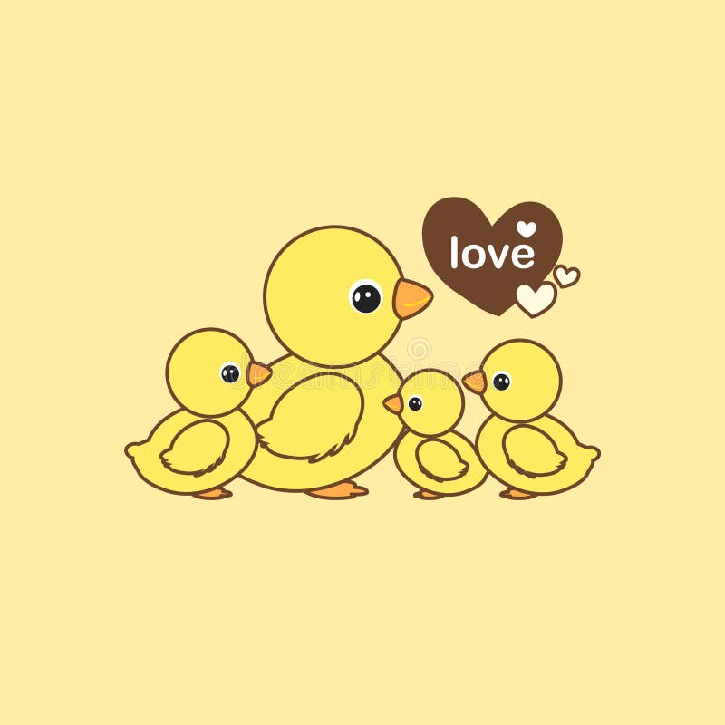 Happy animal family. Duck and ducklings cartoon vector illustration. vector illustration Happy animal family. Duck and ducklings cartoon vector illustration. vector illustration