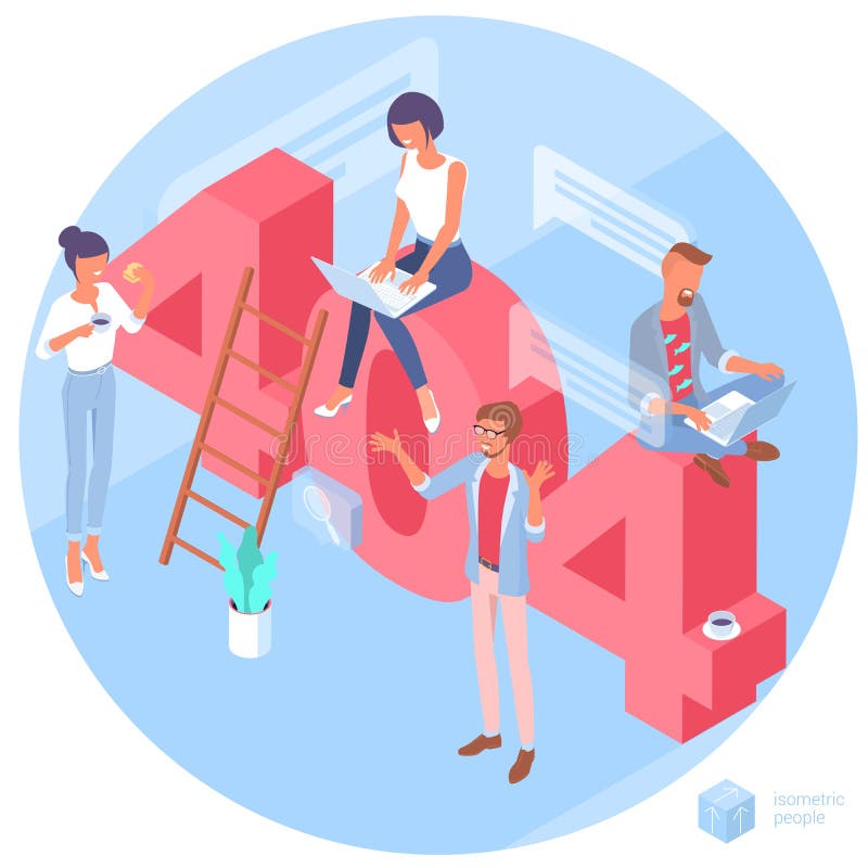 404 error page vector template. stock illustration