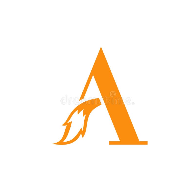 Initial letter A with fox tail Logo royalty free illustration