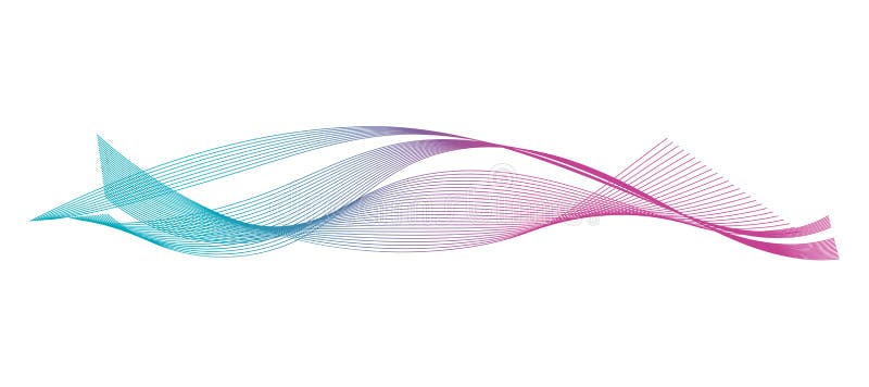 Wave of the many colored lines. Abstract wavy stripes on a white background isolated. stock illustration