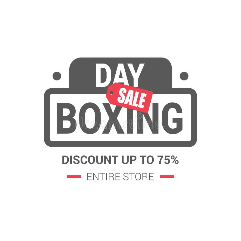 Happy Boxing day sale design with gift boxes, shopping holiday big savings.