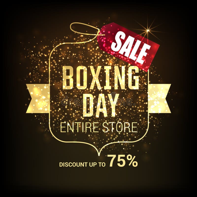 Happy Boxing day sale design with gift boxes, shopping holiday big savings.