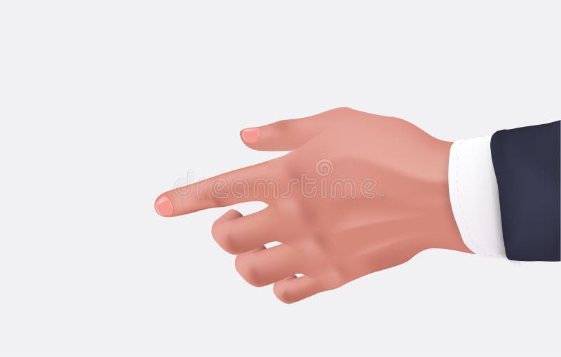 Human hand businessman realistic vector illustration.
