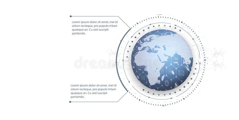 Global world telecommunication network connected vector illustration Global world telecommunication network connected vector illustration