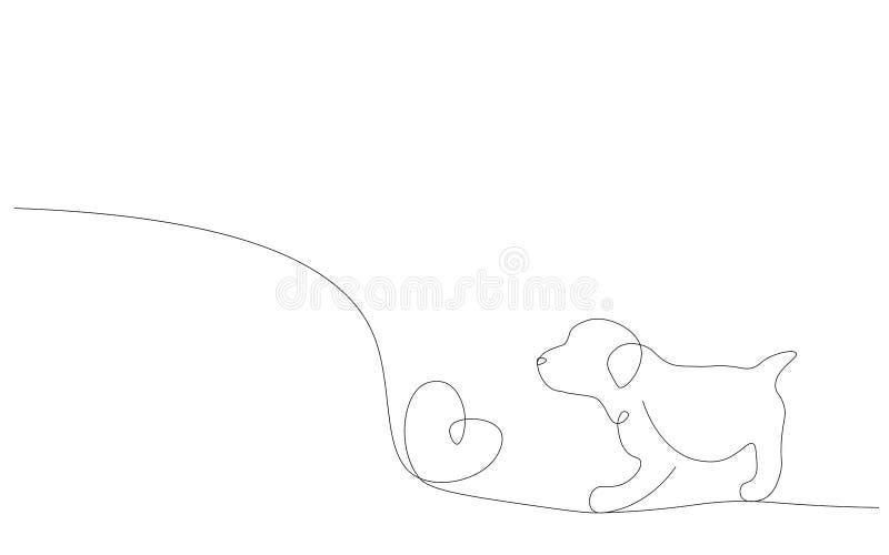 Cute puppy dog love, labrador vector royalty free illustration