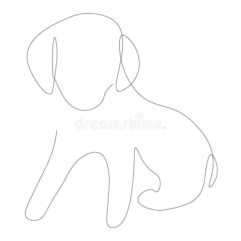 Puppy dog on white background, labrador vector stock illustration