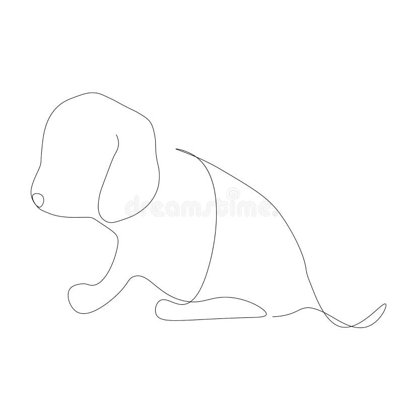 Puppy dog on white background, labrador vector stock illustration