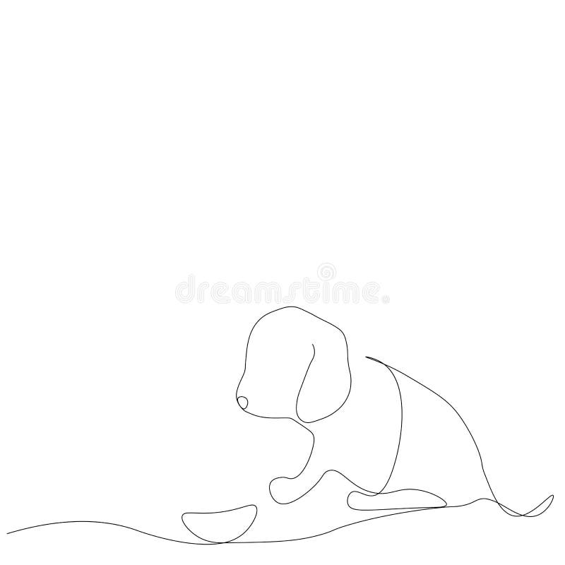 Puppy dog on white background, labrador vector stock illustration