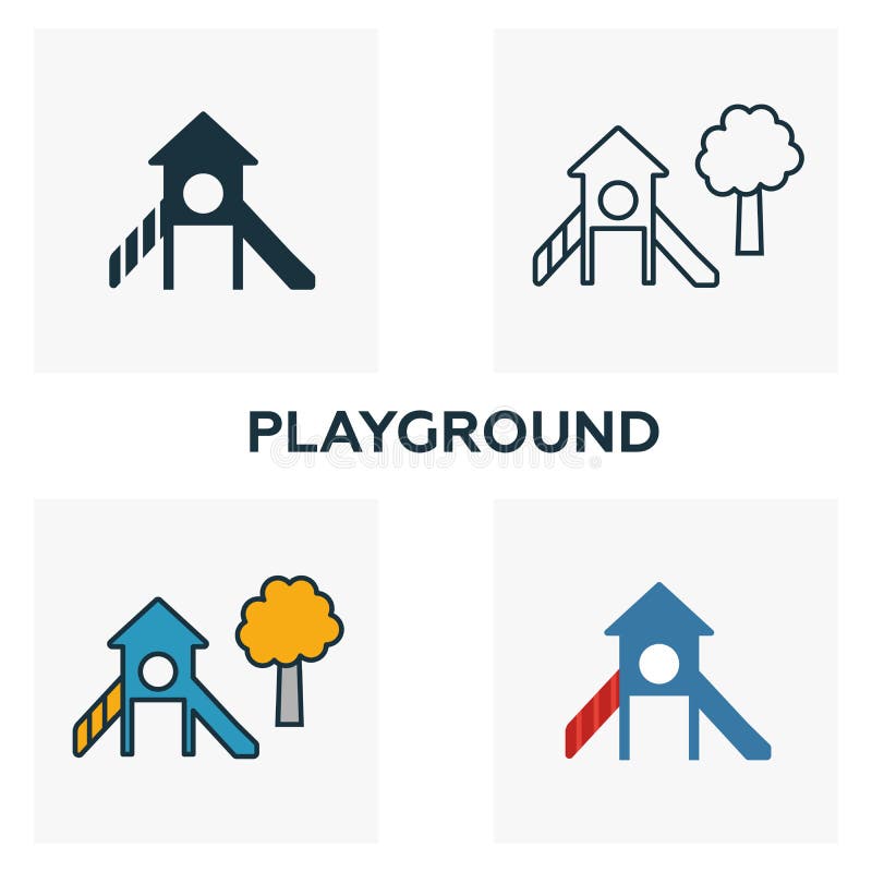 操场大纲图标 从城市元素图标集中进行细风格设计 操场图标的像素完美符号 Web 库存例证