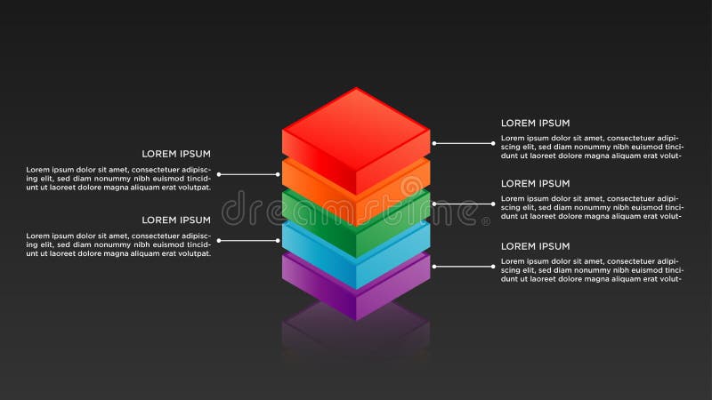 Isometric Infographic design with gradient and hologram effect 5 options or steps stock illustration Isometric Infographic design with gradient and hologram effect 5 options or steps stock illustration