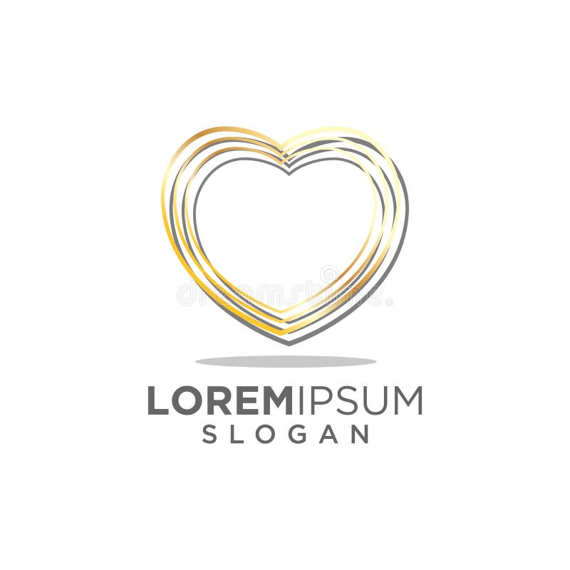 Abstract luxury gold love heart logo royalty free illustration Abstract luxury gold love heart logo royalty free illustration