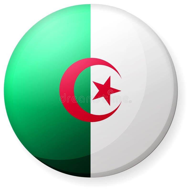 Algeria flag icon stock illustration. Illustration of waving - 135836535