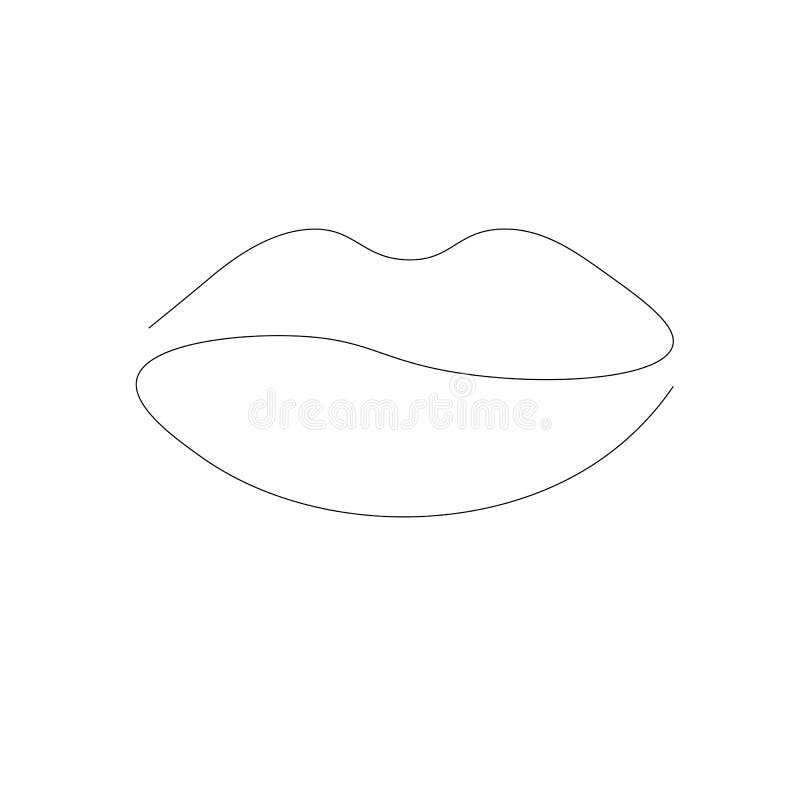 Lipstick Kiss, Continuous One Line Drawing Vector Stock Vector