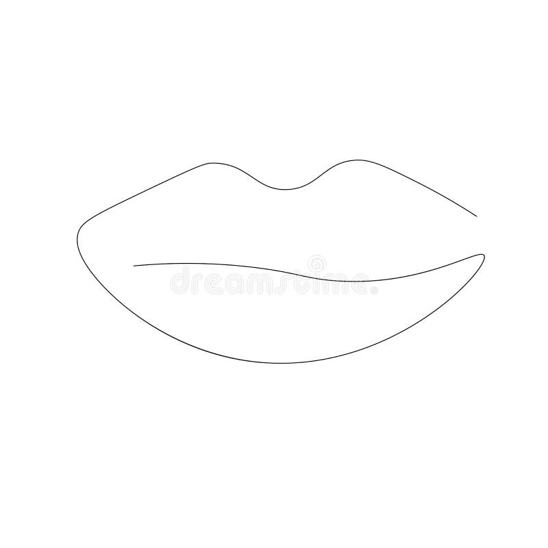 Lipstick Kiss Line Drawing. Vector Stock Vector Illustration of love, lips 164806112