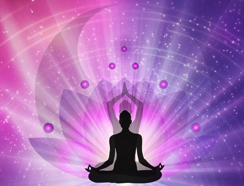 Spiritual energy power, lotus, yin yang symbol, balance , universe