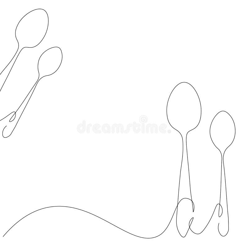 Spoons Line Drawing. Vector Stock Vector Illustration of cooking, vector 197108635
