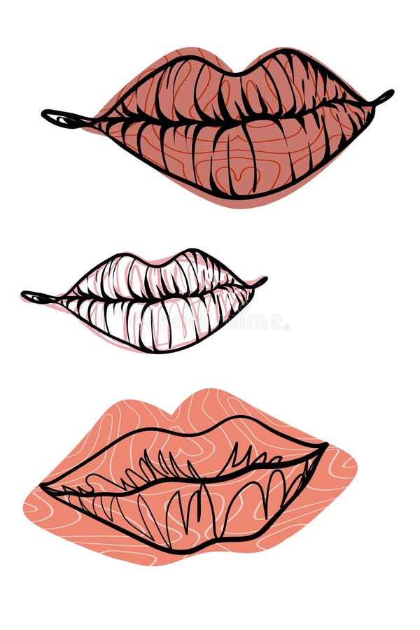 Passion Lips Sketch Drawing Stock Illustrations 467 Passion Lips