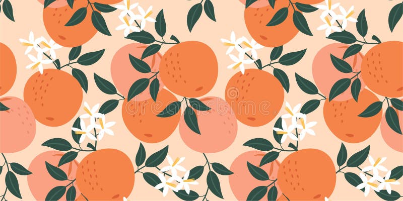 Orange pattern. Vector seamless texture. stock illustration