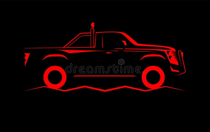 Simple image contour offroad car stock illustration