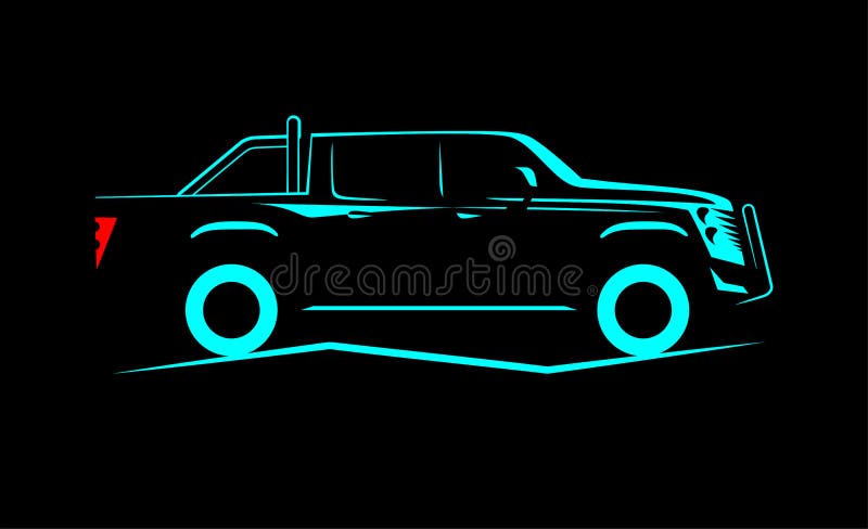 Simple image contour luxury offroad car royalty free illustration