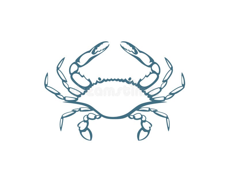 Blue crab logo. Isolated blue crab on white background. EPS 10. Vector illustration