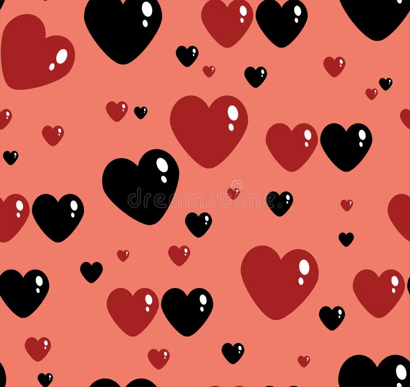 Seamless Pattern with Hearts. Valentine`s Day Stock Illustration ...