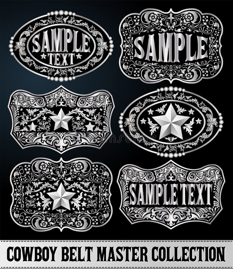 Cowboy Belt Buckle Vector Design Stock Vector - Illustration of cowboy