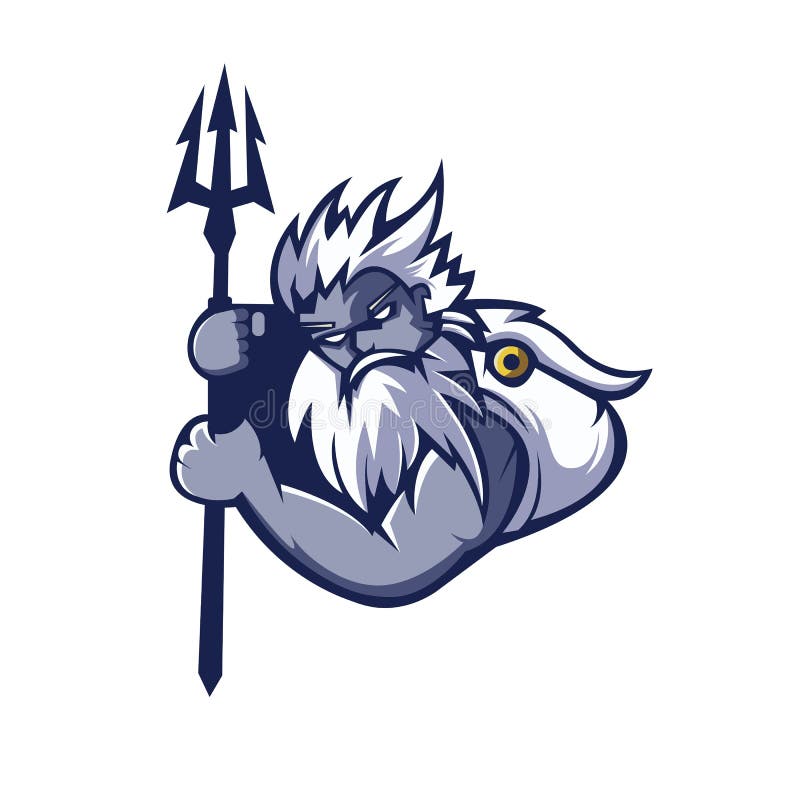 Zeus Holding Poseidon Trident Stock Vector Illustration of holding