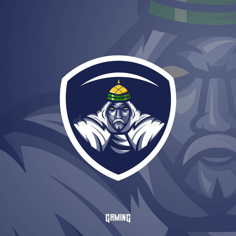 Gamer with a stick mascot logo icon Royalty Free Vector