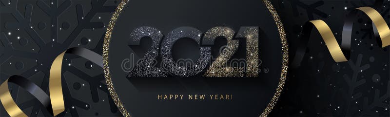 Happy New Year 2022 Sparkling Design of Numbers on Dark Night Sky ...