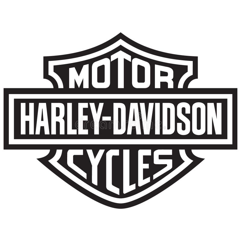 Harley Davidson Motorcycle Logos in Black and White