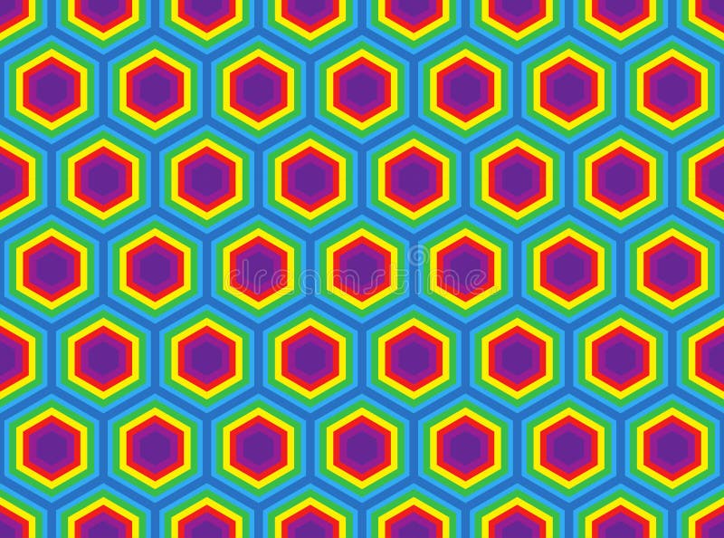 Colorful abstract seamless hexagon pattern background for fashion design industry royalty free illustration