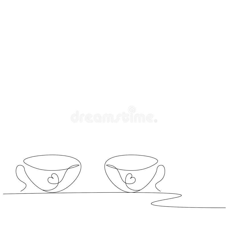 Valentines day background, cups of coffee with heart vector