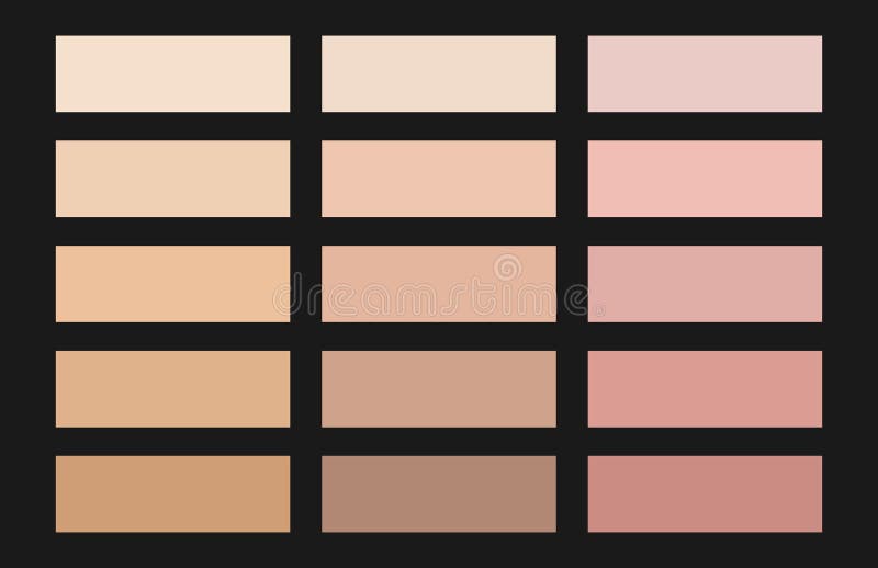 Skin Tones Color Palette. an Example of Gradient Color Palette. Stock ...