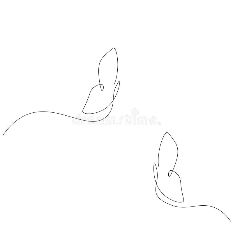 Butterfly Fly Line Drawing, Vector Illustration Stock Vector