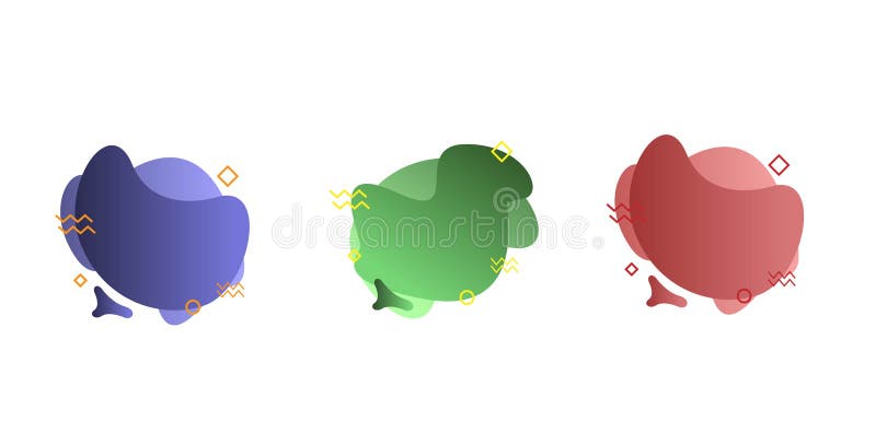 Set of abstract modern graphic elements. Dynamical colored forms and line. Gradient abstract banners with flowing liquid shapes. Template for the design of a logo, flyer or presentation. Vector.