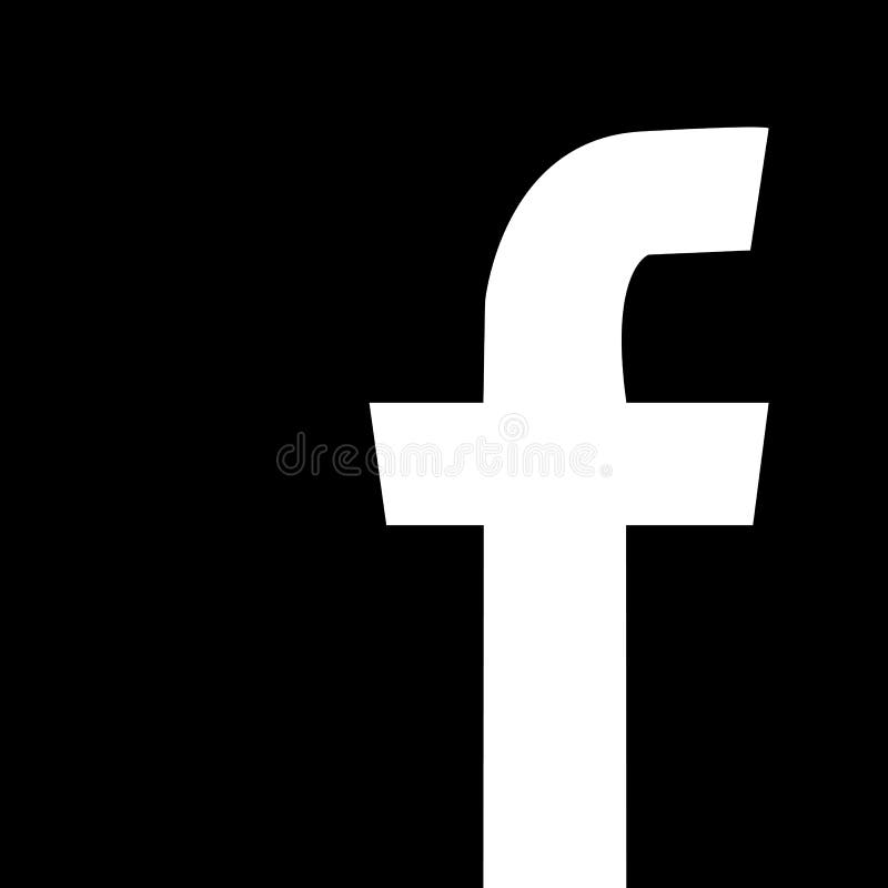 Facebook Icon Black & White Editorial Photo - Illustration of internet,  background: 189016286