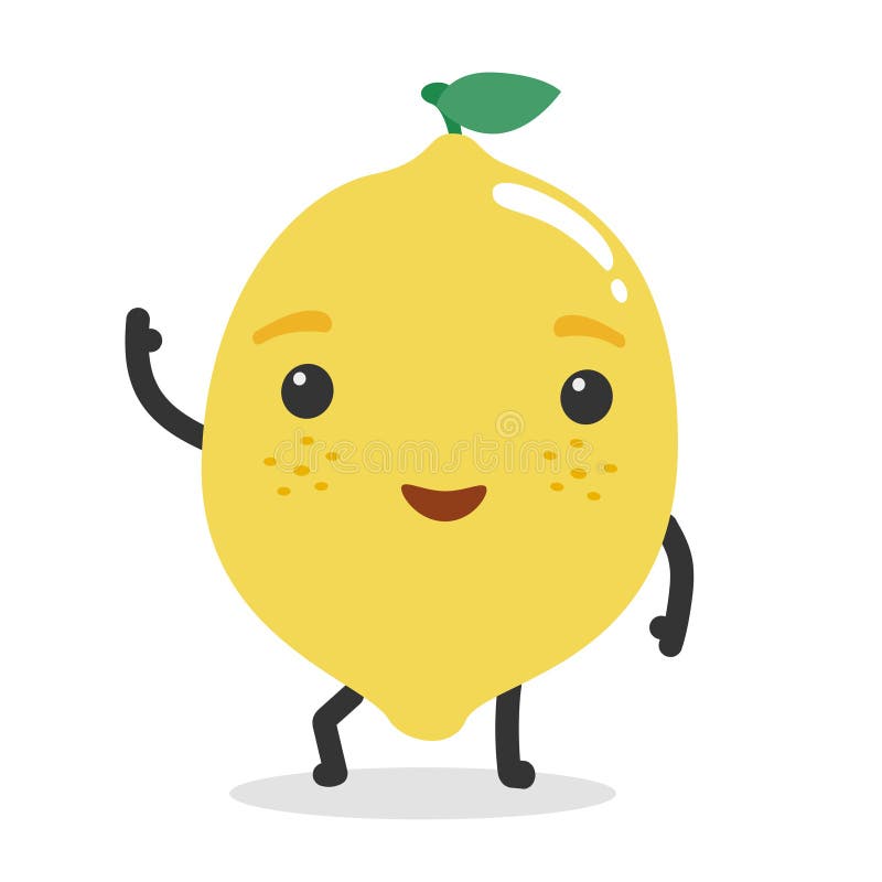 Lemon Character on Running. Fruit Character Design Series. Stock ...