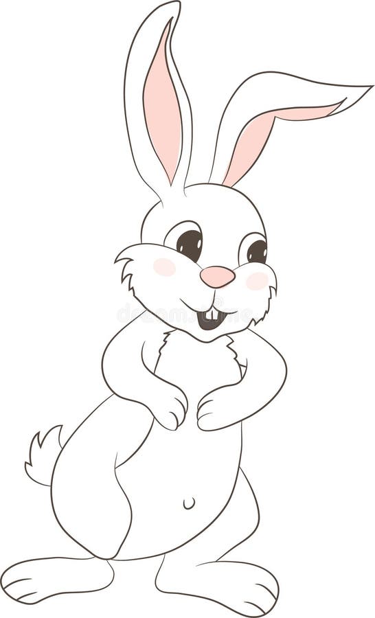 Happy Easter Bunny Vector Illustration. Cute Rabbit Cartoon Character ...