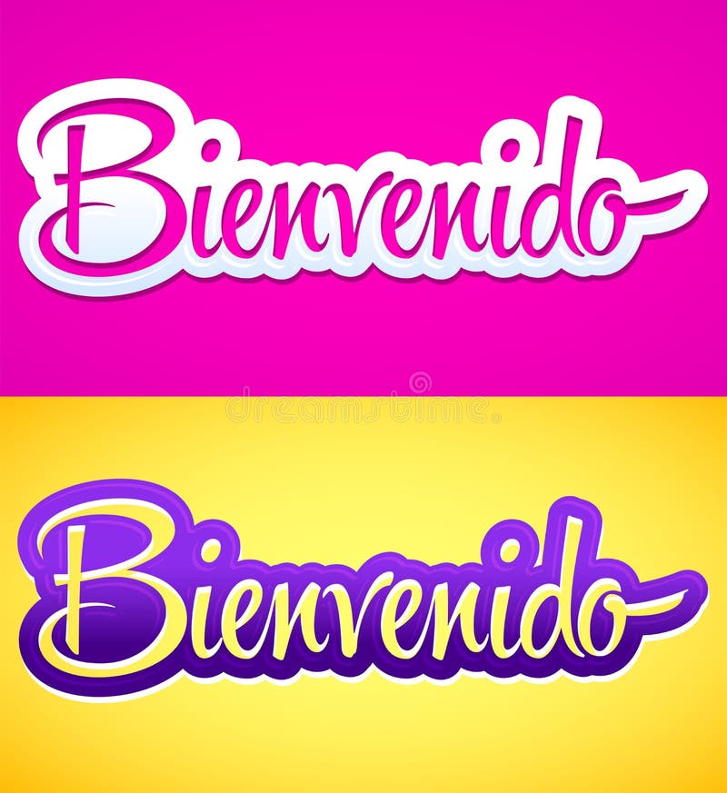 Bienvenido, Welcome Spanish Text Stock Vector - Illustration of expression,  caption: 112854232