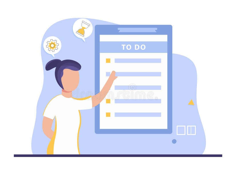 Vector illustration To-do list planning royalty free illustration