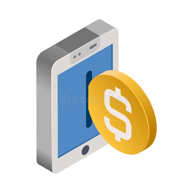 Online banking - Isometric 3D illustration. stock illustration