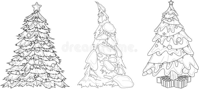 Realistic Christmas New Year Winter Tree with Decorations, Presents and Snow Sketch Template Set. Holiday Cartoon Vector Illustrat Stock Vector - Illustration of december, event: 198945454 Realistic Christmas New Year Winter Tree with Decorations, Presents and Snow Sketch Template Set. Holiday Cartoon Vector Illustrat Stock Vector - Illustration of december, event: 198945454
