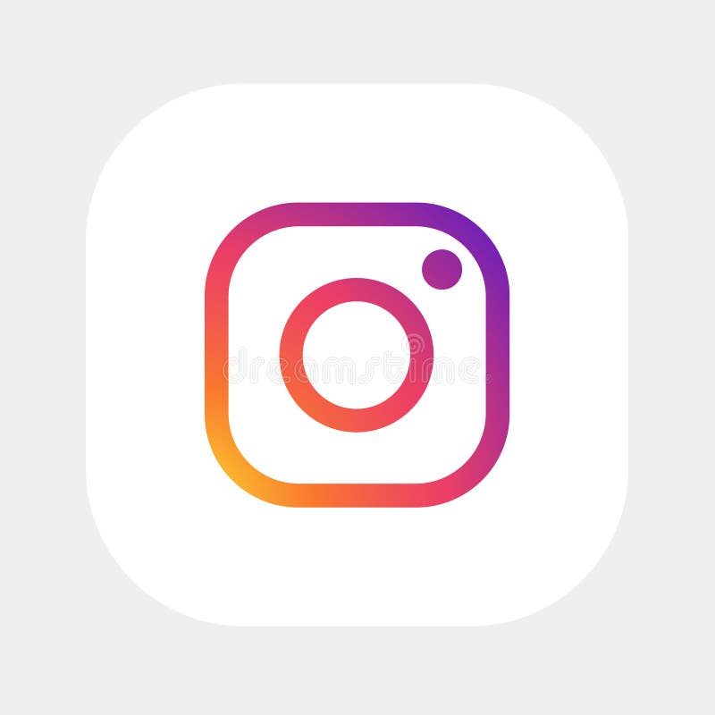 Squared colored round edges instagram logo icon for web & printing purpose. Outlined logo.