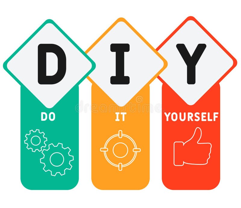 DIY - Do It Yourself acronym on white background Stock Photo - Alamy