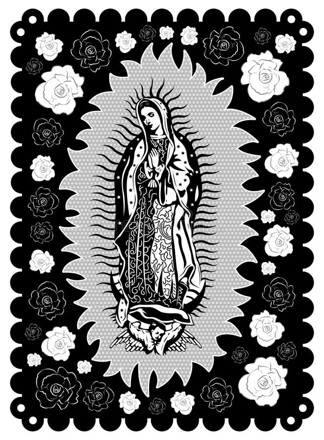 Virgin of Guadalupe poster style vector illustration.