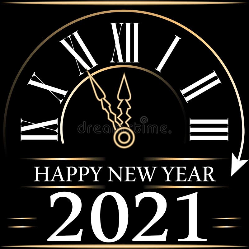 New Year clock 2021 time stock vector. Illustration of deco 202072308