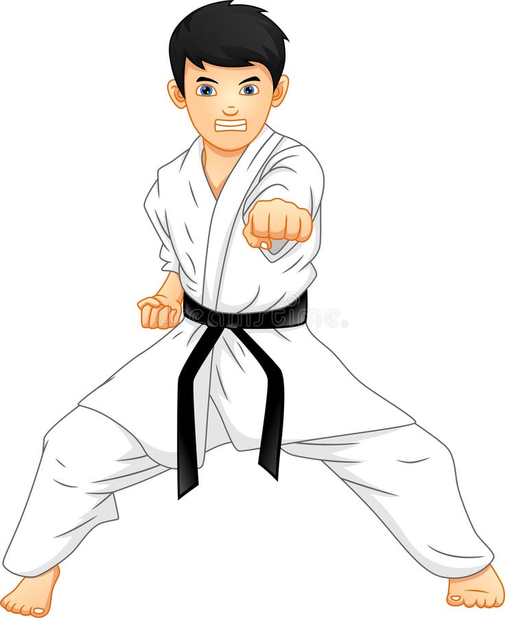 Karate boy cartoon stock vector. Illustration of little - 205080862