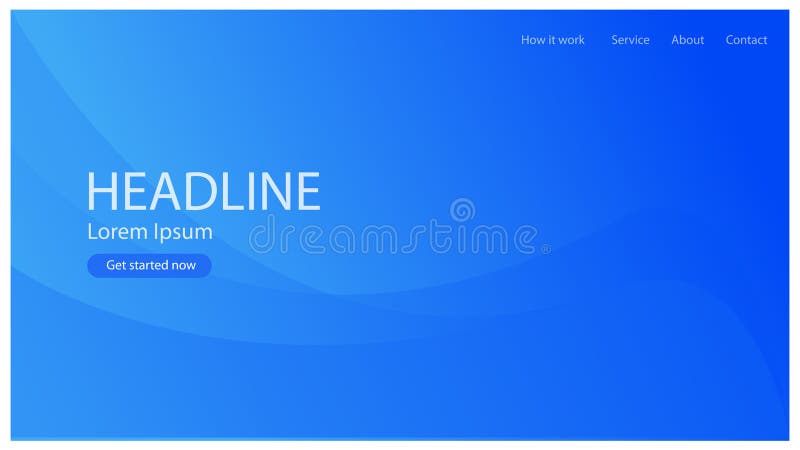 Minimalist blue landing page background design template stock illustration